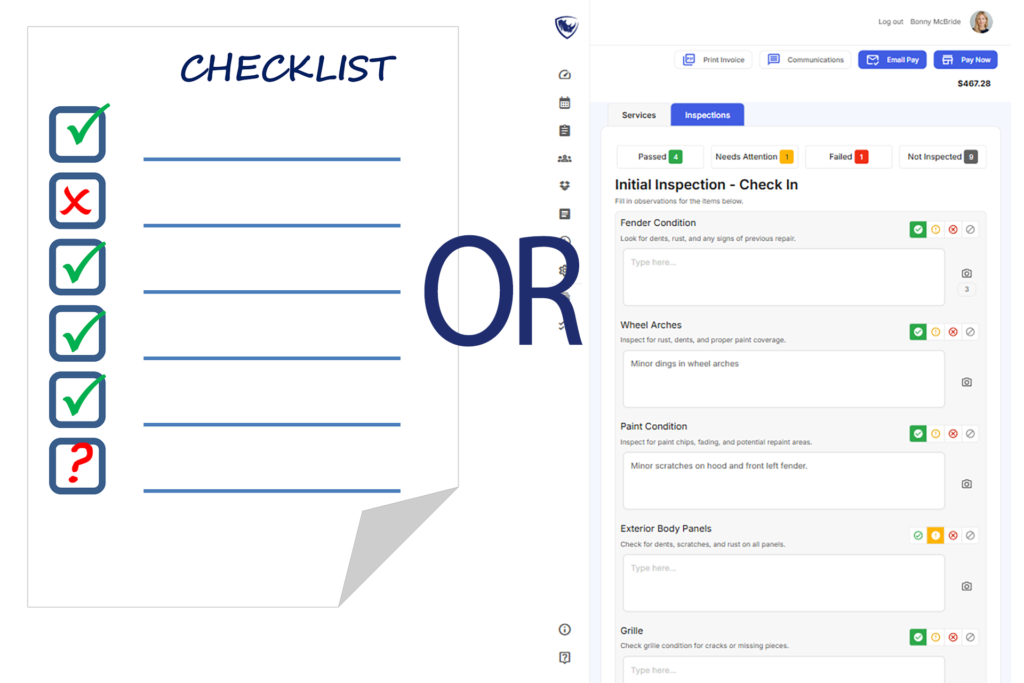 Comparison of paper and digital inspection forms