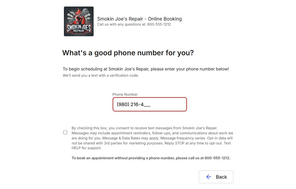 2-step verification ensures your customer data is accurate in Bay Boss's online scheduler.