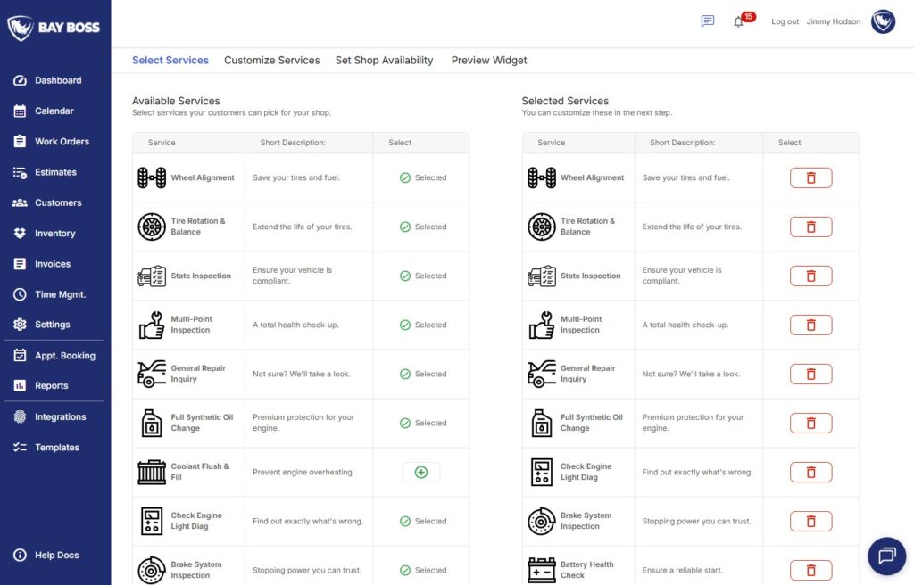 Bay Boss's online appointment scheduling feature allows you to easily create an online booking portal for your customers.