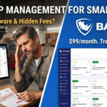 Image of an auto repair shop owner frustrated with high software prices.